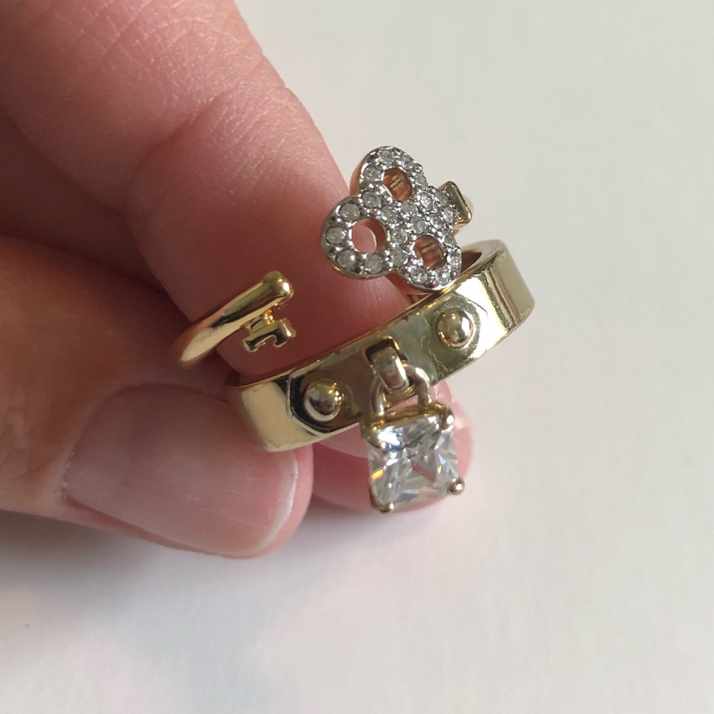 Juicy Couture key and padlock ring duo